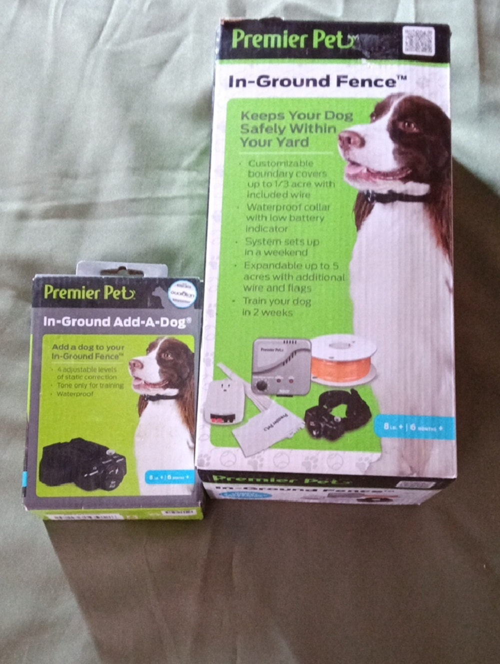 Premier Pet In-Ground Fence Kit — Green, White, Blue Packaging